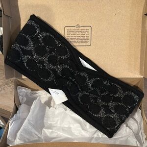 NWT: Coach Black and Gray Patterned Headband
